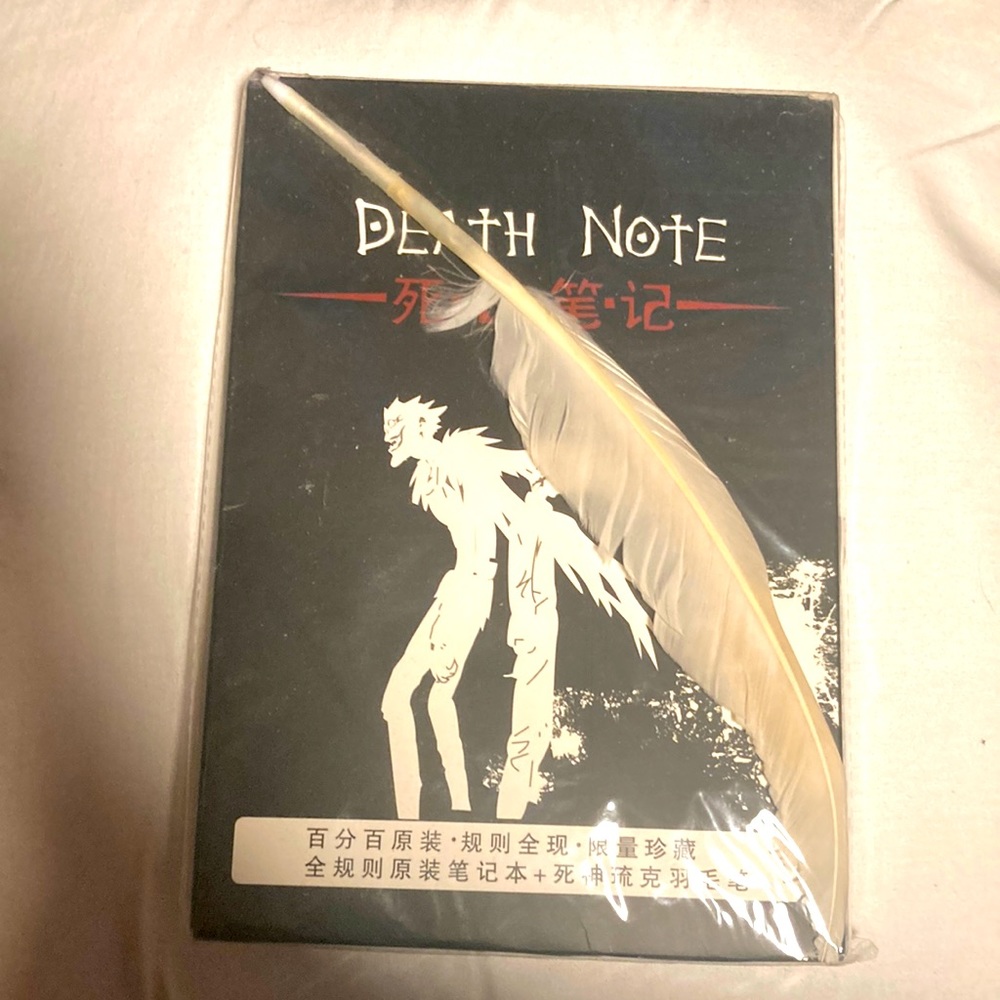 Goldenvauable FROGWILL Anime Death Note Cosplay Notebook with Feather Pen New